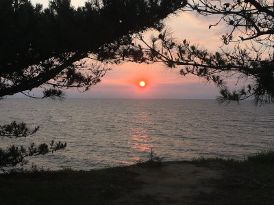 夏井が浜はまゆう公園から見える夕日